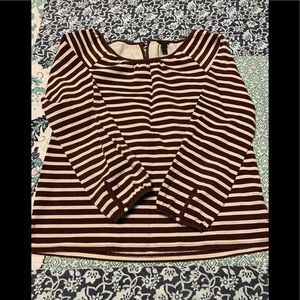 JCrew striped 3/4 sleeve top